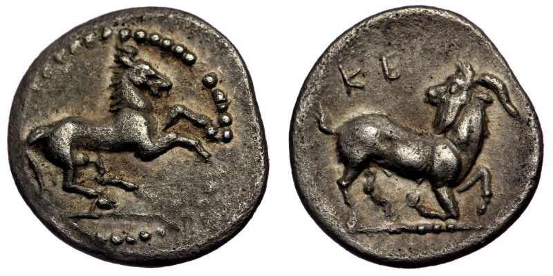 CILICIA, Kelenderis AR Obol. 3rd century BC. ( silver 0.73 g. 11 mm)
Horse pranc...