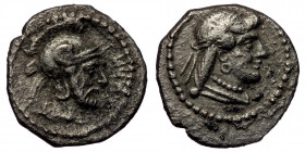 CILICIA. Tarsos. Tarkumuwa (Datames), satrap of Cilicia and Cappadocia, 384-361/0 BC. Obol AR (silver 0.84 g. 11 mm )
Draped and diademed female bust ...