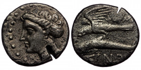 PAPHLAGONIA, Sinope. Circa 350/30-300 BC. AR Drachm ( Silver. 4.83 gr. 19 mm )
Head of nymph left, hair in sakkos; aphlaston to left.
Rev: Sea-eagle o...