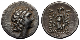 KINGS of CAPPADOCIA. Ariarathes IX Eusebes Philopator. Circa 100-85 BC. AR Drachm ( silver 4.01 g. 19 mm)
Diademed head right 
Rev: Athena Nikephoros ...
