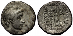 Kings of Cappadocia. Ariobarzanes III Eusebes Philoromaios 52-42 BC. AR ( silver 3.72 gr. 18 mm )
Diademed and bearded head right.
Rev: Athena standin...