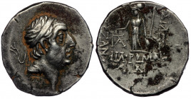 KINGDOM of CAPPADOCIA. Ariobarzanes I Philoromaios, 96-63 BC. AR Drachm . (Silver. 4.08 gr. 19 mm )
Diademed head
Rev: Athena standing, holding Nike, ...