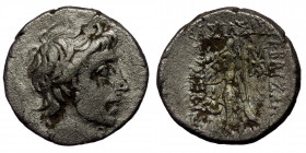 Kings of Cappadocia. Ariobarzanes III Eusebes Philoromaios 52-42 BC. AR ( silver 3.81 g. 17 mm ))
Diademed and bearded head right.
Rev: Athena standin...