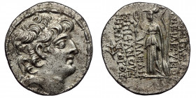 Seleukid Kingdom. Seleukeia on the Kalykadnos. Seleukos VI Epiphanes Nikator 96-94 BC. ( silver 15.19 g. 30 mm)
Tetradrachm AR
Diademed head right
Rev...
