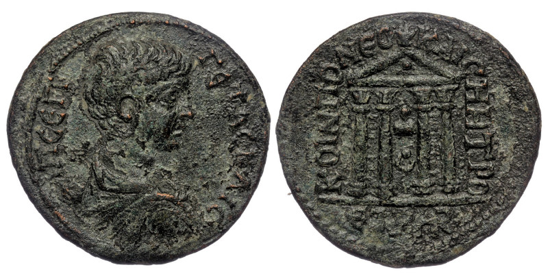 PONTUS. Neocaesarea. Geta (Caesar, 198-209) AE Tetrassarion (Bronze, 32mm, 15.36...