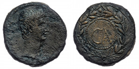 Uncertain Mint in Asia Minor. Augustus. (27 BC-14 AD). AE Sestertius (Bronze,35mm, 20.81g)
Obv. [AVGVSTVS]; Bare head, right. 
Rev. CA in circle of do...