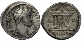 IONIA. Ephesos. Hadrian (117-138) Cistophorus AR (Silver, 27mm, 10.10g)
Obv. HADRIANVS AVG COS III P P; Bare head, right.
Rev. DIA/NA EPHESIA; Statue ...