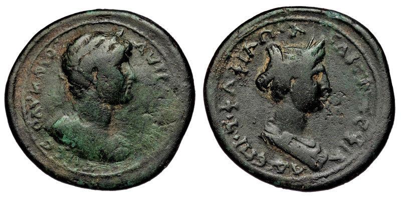 LYDIA, Philadelphia. Hadrian. AD 117-138. AE ( Bronze. 14.25 g. 33 mm)
Laureate ...