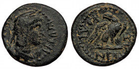 PHRYGIA, Laodicea ad Lycum. Pseudo-autonomous. Time of Tiberius, AD 13-37 AE ( 4.37 g. 18 mm )
Dioskourides, magistrate. 
Laureate and draped bust of ...