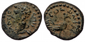 PISIDIA. Antiochia. Pseudo-autonomous (3rd century). AE (Bronze, 1.62g, 14mm)
Obv: ANTIOCH - Bareheaded and draped bust of Hermes left, with caduceus ...