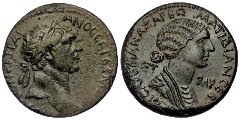 CILICIA. Anazarbus. Trajan (98-117) with Matidia Triassarion AE (Bronze, 26mm, 1...
