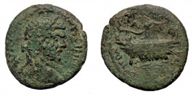 CILICIA, Aegeae. Caracalla. AD 198-217. AE ( Bronze. 18.73 g. 31 mm) 
Laureate head right .
Rev: Galley right with rowers, standard on prow;
SNG Franc...