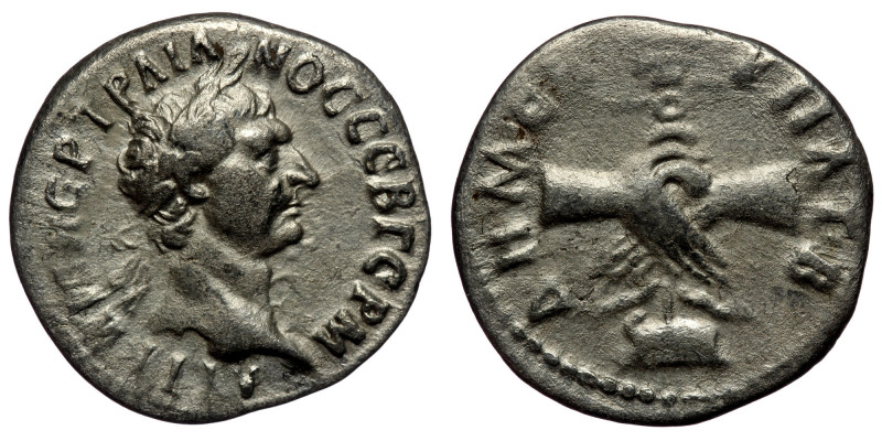 Cappadocia, Caesarea Trajan (98-117) AR Drachm (Silver, 19mm, 3.15g), 98-99. 
Ob...