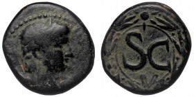 SYRIA. Seleucis and Pieria. Antiochia ad Orontem, Claudius (41-54) AE (Bronze, 19mm, 7.14g) Year 96 (ϘϚ) (AD 47/8)
Obv: [IM·TI] CL[A·CAE AV·GER] - lau...