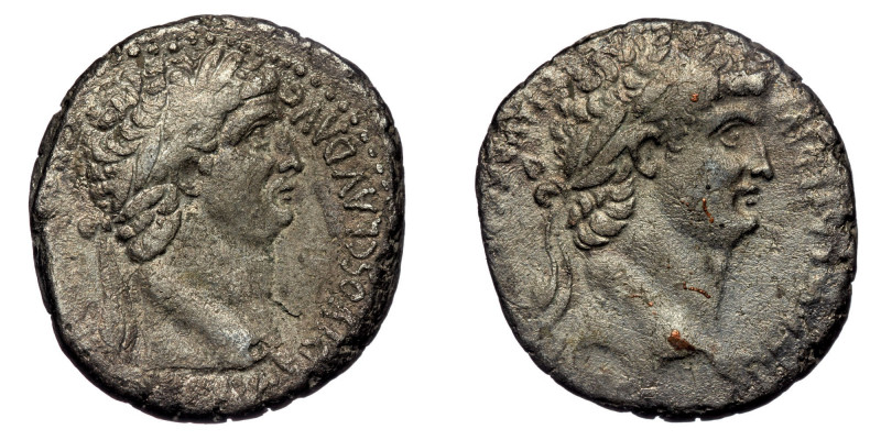 SYRIA, Seleucis and Pieria. Antioch. Nero (54-68) with Divus Claudius AR Tetradr...