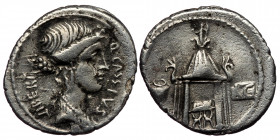 Q. Cassius Longinus AR Denarius (Silver, 3,53g, 20mm) Rome, 55 BC. 
Obv: Head of Libertas right; LIBERT upwards behind, Q•CASSIVS downwards before 
Re...