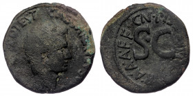 Augustus (27 BC-AD 14) AE As (Bronze, 25mm, 10.44g).
Obv. CAESAR AVGVSTVS TRIBVNIC • POTEST; Bare head, right. 
Rev. CN• PIS •... • VIR • A • A • A • ...