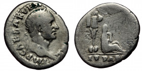 Vespasian (69–79) AR Denarius (Silver, 19mm, 2,91g) Roma 69-70, 
Obv: IMP CAESAR VESPASIANVS AVG - Laureate head right 
Rev: Jewess seated right on gr...