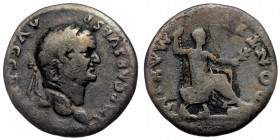 Vespasian (69-79) AR Denarius (Silver, 2,46g, 18mm) Rome, 73 
Obv: IMP CAES VESP AVG CEN - laureate head right 
Rev: PONTIF MAXIM - Vespasian seated f...