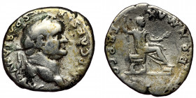 Vespasian (69-79 AD) AR Denarius (Silver, 3,30g, 19mm) Rome, 74 
Obv: IMP CAESAR VESPASIANVS AVG - Head laureate right 
Rev: PON MAX TR P COS V - Vesp...