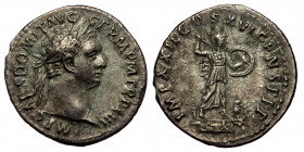 Domitian (81-96) AR Denarius (Silver, 19mm, 3,15g) Rome, 93 
Obv: IMP CAES DOMIT AVG GERM P M TR P XIII - laureate head right 
Rev: IMP XXII COS XVI C...