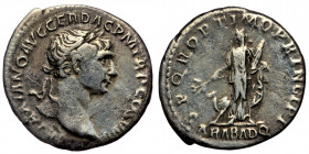 Trajan AR Denarius (Silver, 18mm, 3,07g) Rome, AD 103-111. 
Obv: IMP TRAIANO AVG GER DAC PM T R P - laureate, draped and cuirassed bust right 
Rev: CO...