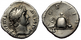 HADRIAN (117-138) AR Denarius (Silver, 18mm, 3,37g) Rome RARE. Not even one specimen recorded in Reka Devnia hoard
Obv: HADRIANVS AVGVSTVS - Laureate ...