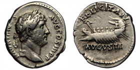 Hadrian (117-138) AR Denarius (Silver, 19mm, 3,23g) Rome, 134-138 
Obv: HADRIANVS AVG COS III P P - laureate head right 
Rev: FELICITATI AVGVSTI - gal...