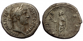 Hadrian (117-138) AR Denarius (Silver, 17mm, 3.28 g). Rome, 134-138 
Obv: HADRIANVS AVG COS III P P - laureate head right 
Rev: SPES. P. R - Spes adva...