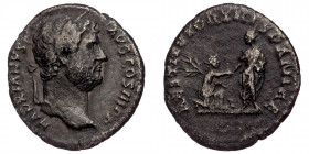 Hadrian (117-138) AR Denarius (Silver, 18mm, 2.70g) Rome, 134-138 
Obv: HADRIANVS AVG COS III P P - Bare head right 
Rev: RESTITVTORI HISPANIAE - Hadr...
