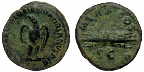 Hadrian (117-138) AE Quadrans (Bronze, 19 mm, 3.34) Rome, 121-122. 
Obv: IMP CAESAR TRAIAN HADRIANVS AVG - Eagle standing right, wings spread and head...