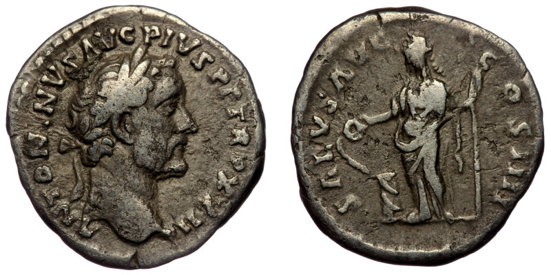 Antoninus Pius (138-161 AD) AR denarius (Silver, 3.17g, 18mm) Rome, 160 
ObvŁ AN...