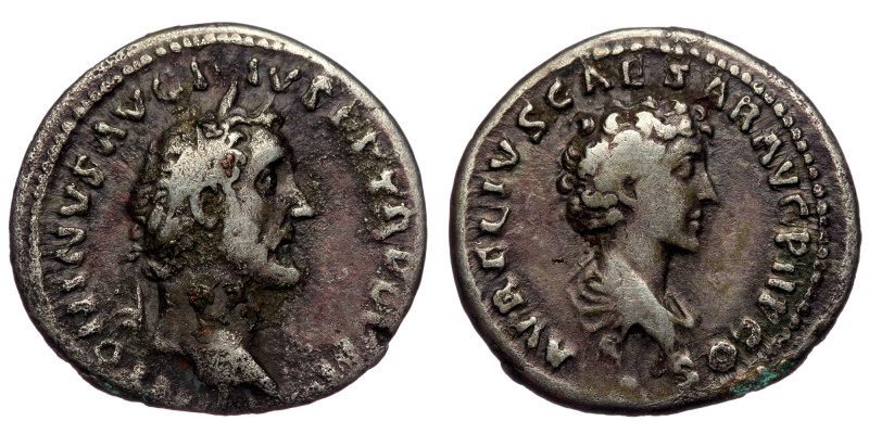 Antoninus Pius (138-161) with Marcus Aurelius (Caesar. 138-161) AR Denarius (Sil...