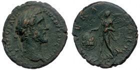 Antoninus Pius (138-161) Æ As (Bronze, 9.53g, 27mm), Rome, 143-144 
Obv: ANTONINVS AVG PIVS P P TR P COS III - laureate head right 
Rev: IMPERA-TOR II...