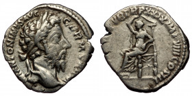 Marcus Aurelius (161-180) AR Denarius (Silver, 2,99g, 18mm) Rome, 175 
Obv: M ANTONINVS AVG GERM SARM - laureate head right 
Rev: SECVRIT PVB TR P XXI...