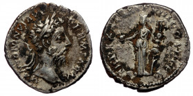 Marcus Aurelius (161-180) AR denarius (Silver, 19mm, 2,83g). Rome, 176-177. 
Obv: M ANTONINVS AV-G GERM SARM - laureate head of Marcus Aurelius right ...
