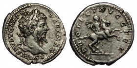 Septimius Severus (193-211) AR denarius (Silver, 3,75g, 19mm) Rome, 200
Obv: Obverse legend : L SEPT SEV AVG IM[P XI PA]RT MAX - Laureate head right
R...