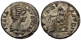Julia Domna (wife of Septimius Severus, 193-211) AR denarius (Silver, 2.63 g, 19mm) Rome, 196-211. 
Obv: IVLIA AVGVSTA - draped bust right 
Rev: CERER...