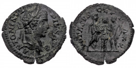 CARACALLA (197-217) AR Denarius (Bronze, 2,63g, 20mm) Rome
Obv: ANTONINVS PIVS AVG - Laureate head right
Rev: VOTA SVSCEPTA XX - Septimius Severus and...