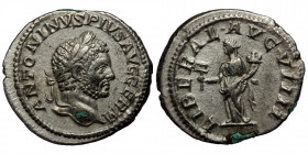Caracalla (198-217) AR Denarius (Silver, 3,20g, 19mm), Rome, 213-217
ObvŁ ANTONINVS PIVS AVG GERM - Laureate head right 
Rev: LIBERAL AVG VIIII - Libe...