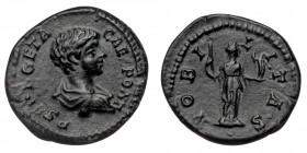 Geta, as Caesar (AD 209-211). AR denarius ( Silver 3.42 g. 20 mm). Rome,
 P SEPT GETA-CAES PONT, bareheaded, draped bust of Geta right, seen from behi...