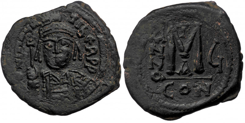 Maurice Tiberius. 582-602. AE follis ( Bronze. 12.14 g. 31 mm) Constantinople mi...
