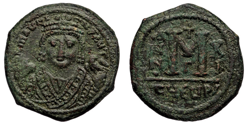 Maurice Tiberius, 582-602. Follis Theoupolis (Antiochia), ( Bronze. 11.65 g, 28 ...