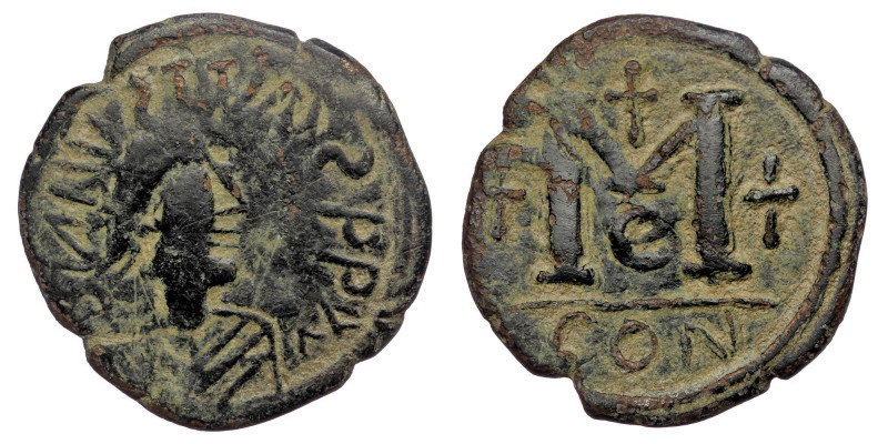 Justin I. AD 518-527. AE Follis Imitation of Constantinople mint, ( Bronze. 12.1...