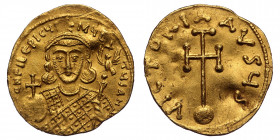 Philippikos Bardanes (711-713 AD). Semissis (Gold . 2.18 g. 19 mm), Constantinopolis.
Obv. D N FILEPICuS - MuL - TuS AN, facing bust wearing loros and...