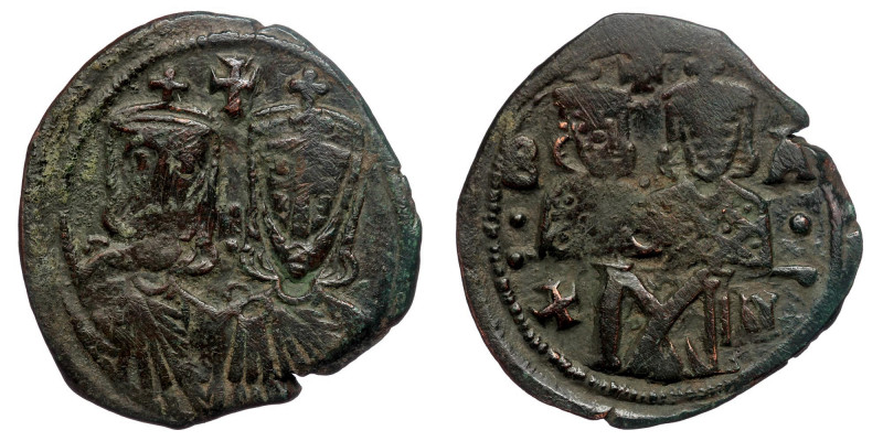 LEO IV with CONSTANTINE VI, CONSTANTINE V and LEO III (775-780). Follis. Constan...