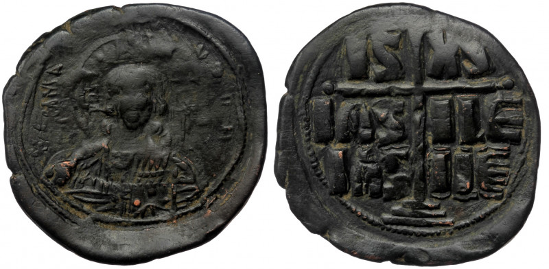 ANONYMOUS FOLLES. Class B. Attributed to Romanus III (1028-1034). ( Bronze. 23.8...