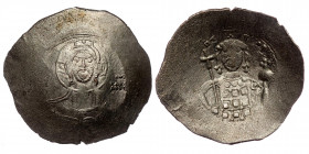 JOHN II COMNENUS (1118-1143) Constantinople, BI Aspron Trachy ( Silver. 3.35 g. 32 mm)
Nimbate Christ enthroned facing, wearing pallium and colobium, ...
