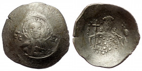 JOHN II COMNENUS (1118-1143) Constantinople, BI Aspron Trachy ( Silver. 4.06 g 28 mm)
Nimbate Christ enthroned facing, wearing pallium and colobium, h...
