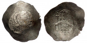 JOHN II COMNENUS (1118-1143) Constantinople, BI Aspron Trachy ( Silver. 3.23g 27 mm)
Nimbate Christ enthroned facing, wearing pallium and colobium, ho...
